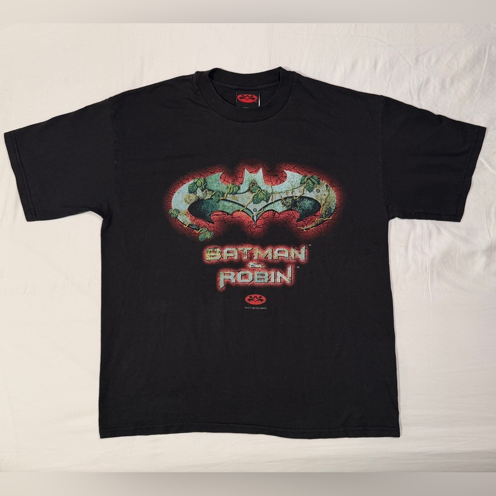 1997 Batman & Robin Movie Teeshirt 1st Appearance Poison Ivy DC Comics Logo